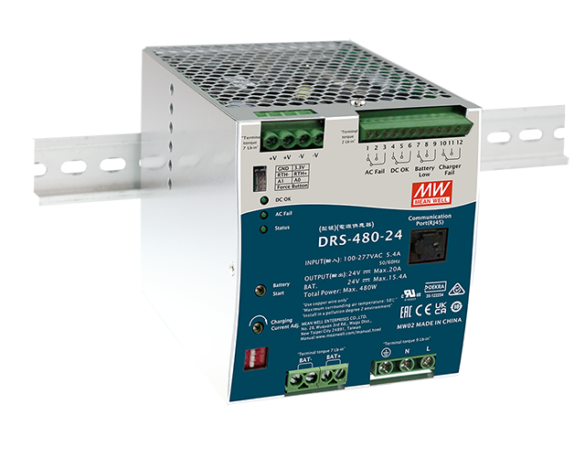 Mean Well DRS-480-48 Hutschienennetzteil DIN Rail Ladegerät USV 90-305VAC 48V 7.7A